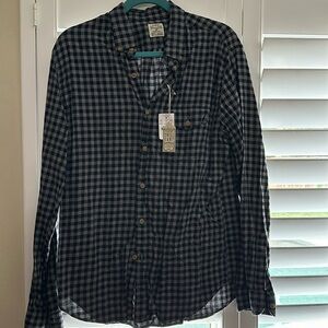 J crew factory gingham twill camp work shirt